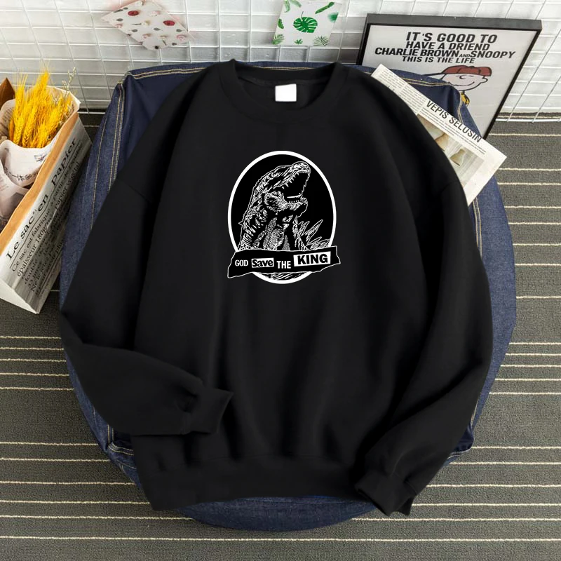 New Gad Save The King Monster Printing Hooded Thick Fashion Clothes Loose Comfortable Men Hoodies Oversized Casual Male Hoody