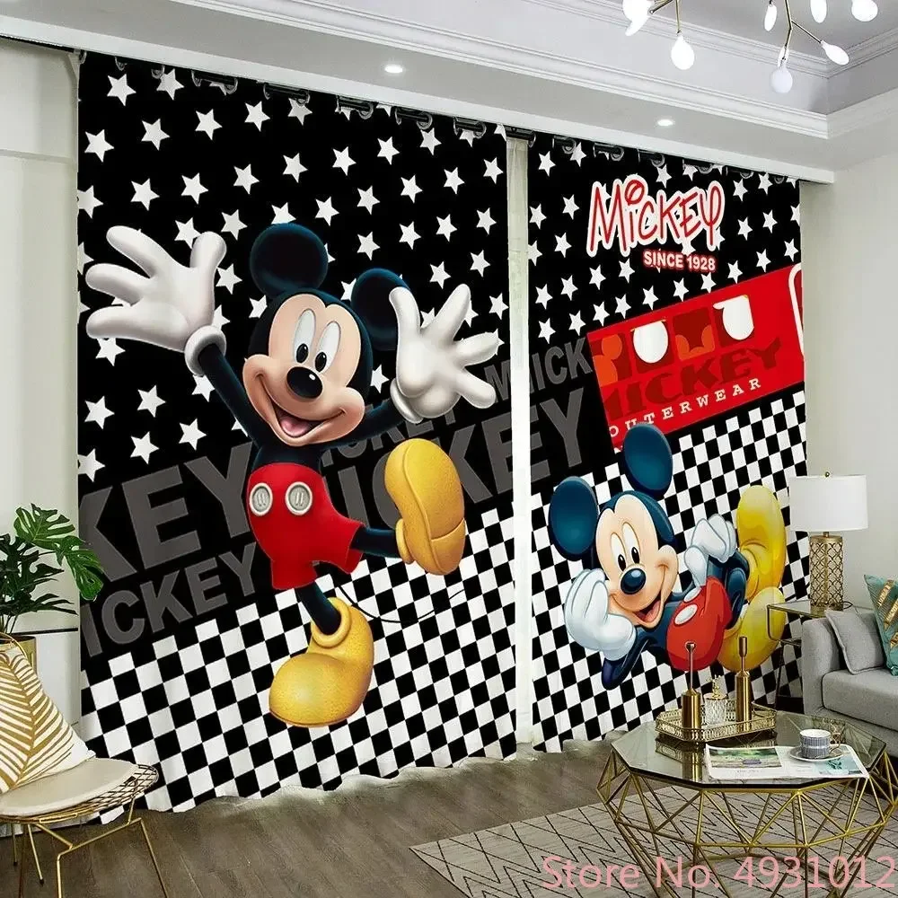 New Mickey Minnie Mouse Kids Room Blackout Curtain Bedroom Curtains Bathroom Window Drapes Decorative Curtains Children Gifts