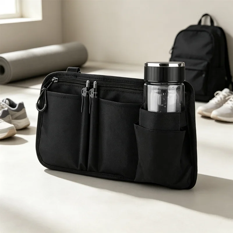 1Pcs Wheelchair Side Storage Pouch with Cup Holder Walker Rollator Electric Wheelchair Phone Bottle Remote Senior Outdoor Travel