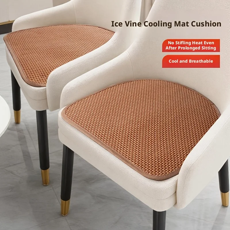 Summer Ice Rattan Chair Cushion, Breathable Sweat Resistant & Anti-slip Seat Pad, Multi-use Cooling Mat for Household, Office