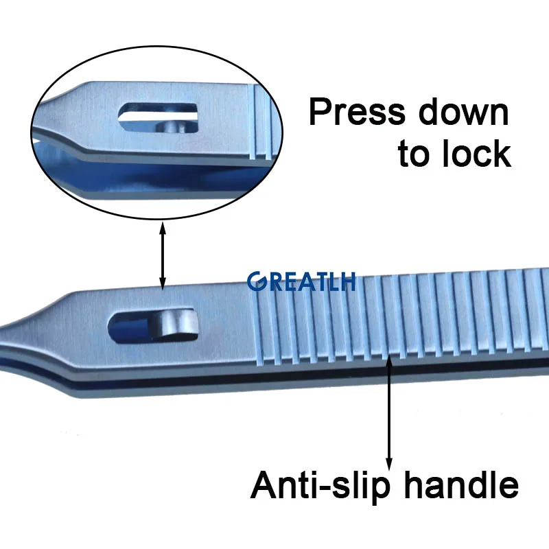 1pcs Titanium Alloy Fixed Forceps Helveston Fixation Ophthalmic Instrument Autoclavable