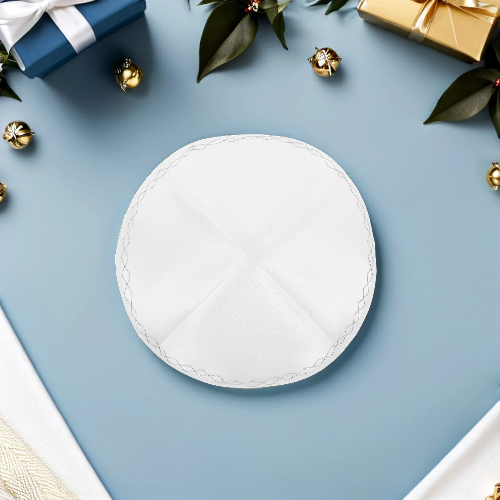 

White Kippah Hat Religious Skull Cap For Shabbat Wedding Holidays Mitzvah Judaica Prayer Cap Men Teens Lightweight Breathable