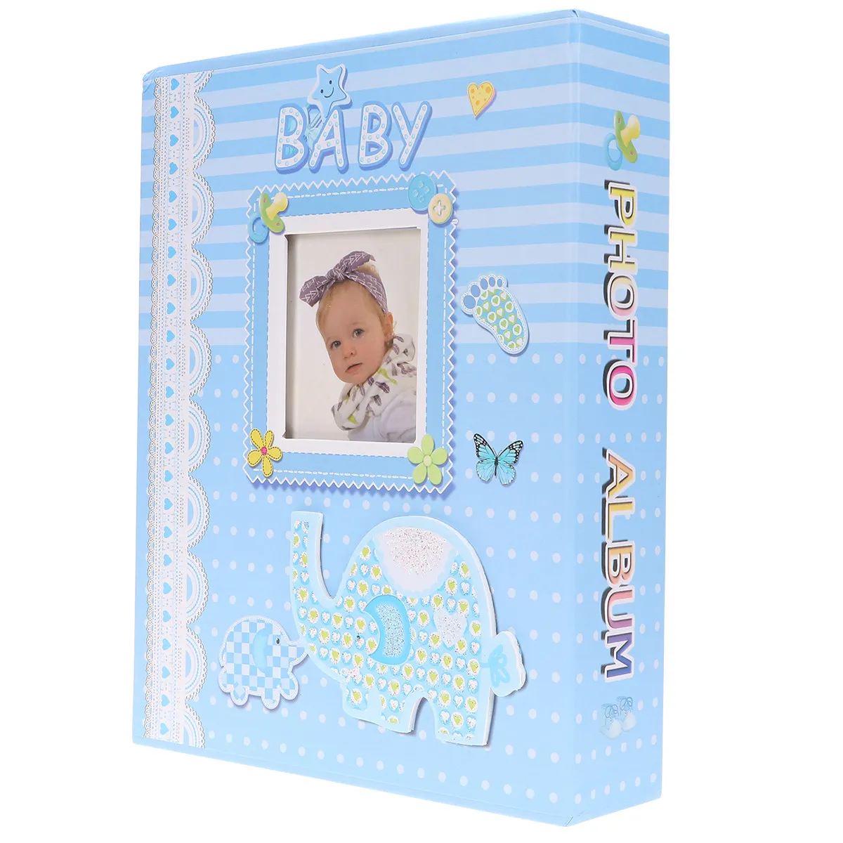 200 Pages Baby Photo Album Simple Cartoon Commemorative Growth Album for Newborn First Year Memory Keepsake DIY Photo Storage