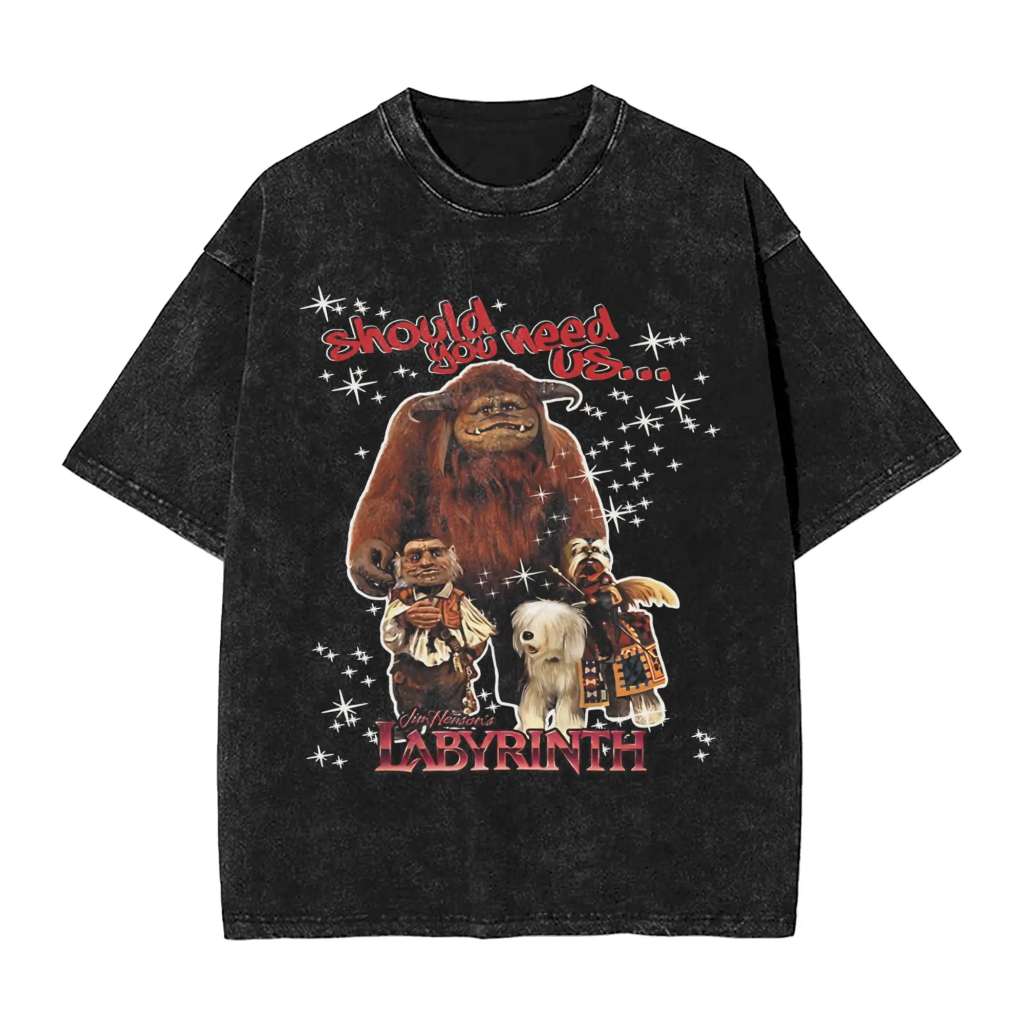Should you need us the labyrinth T-Shirt  Harajuku T-Shirts Short-Sleeved Streetwear Tops Summer Cotton O Neck Big Size Top Tees