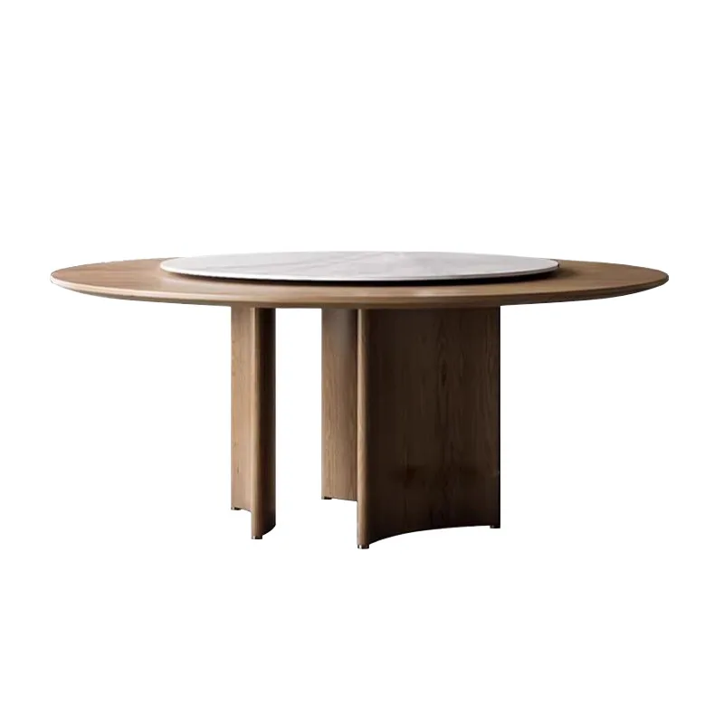 

Simple rock slab dining table household solid wood dining table and chair combination