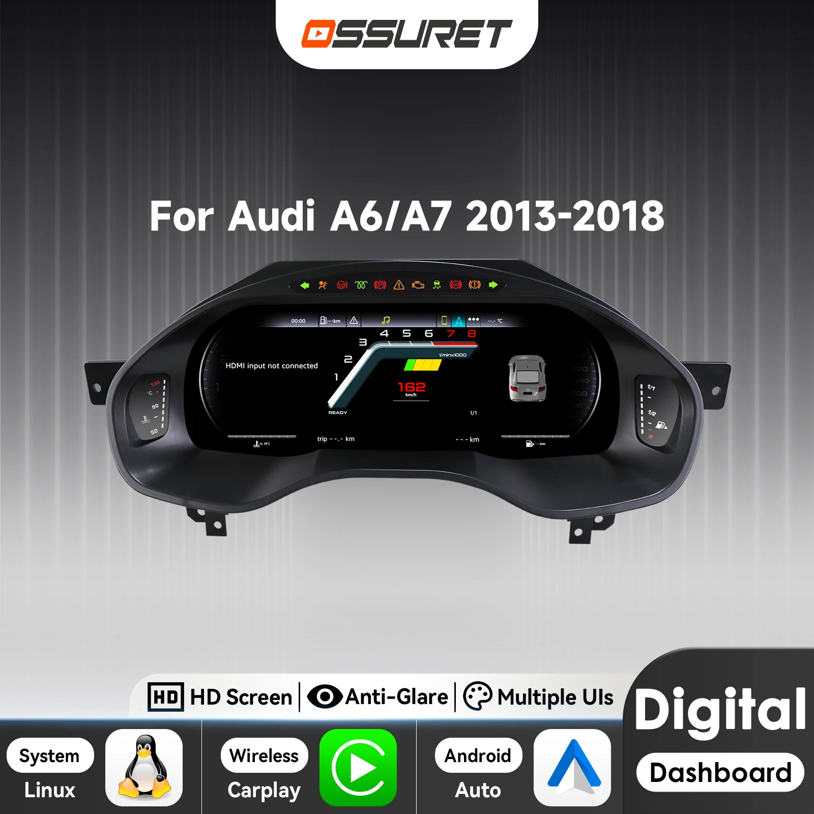 New arrival Digital Instrument Cluster for  AUDI A6 A7 2013 -2018 LCD Dashboard panel Virtual Cockpit Gauge Carplay Android Auto