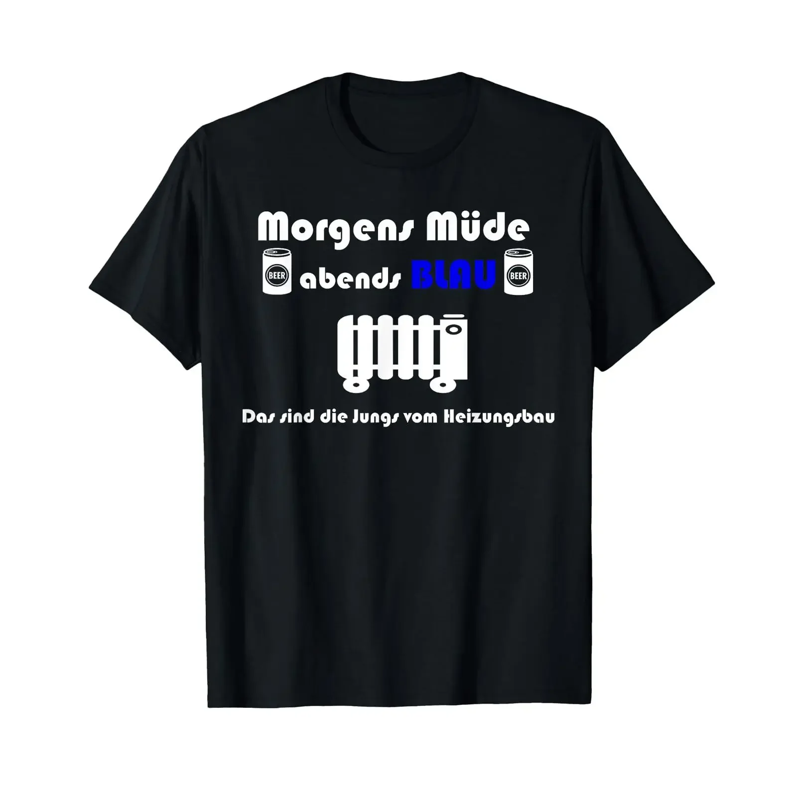 Men's Installer Master Morning Tired Evening Blue Heating Construction T Shirt vintage Washed Comfortable Unisex Versatile