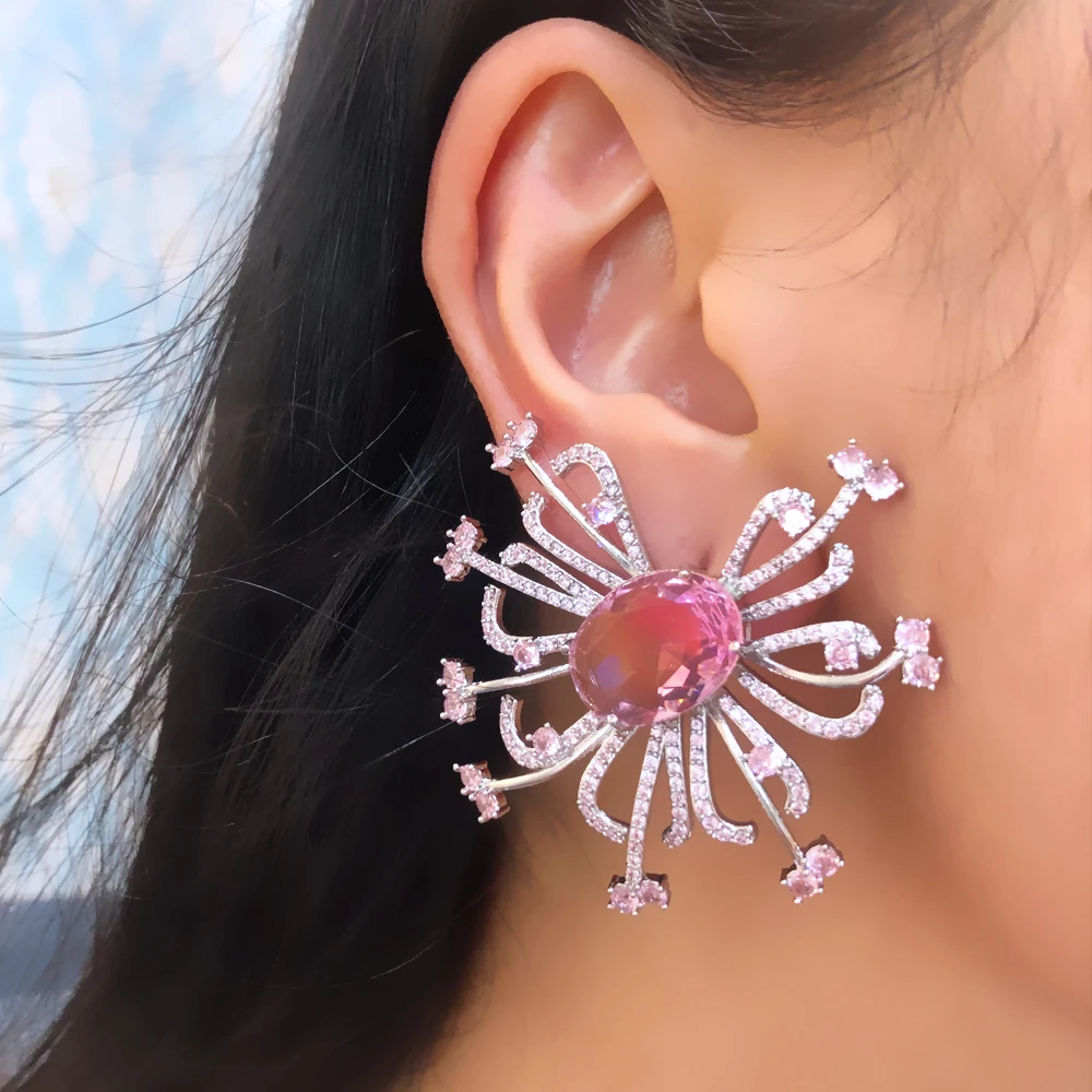 

Missvikki New Trendy Big Earrings For Women Wedding Gorgeous Luxury Sweet Romantic Brincos Female DIY Fashion Jewelry Gift 2022