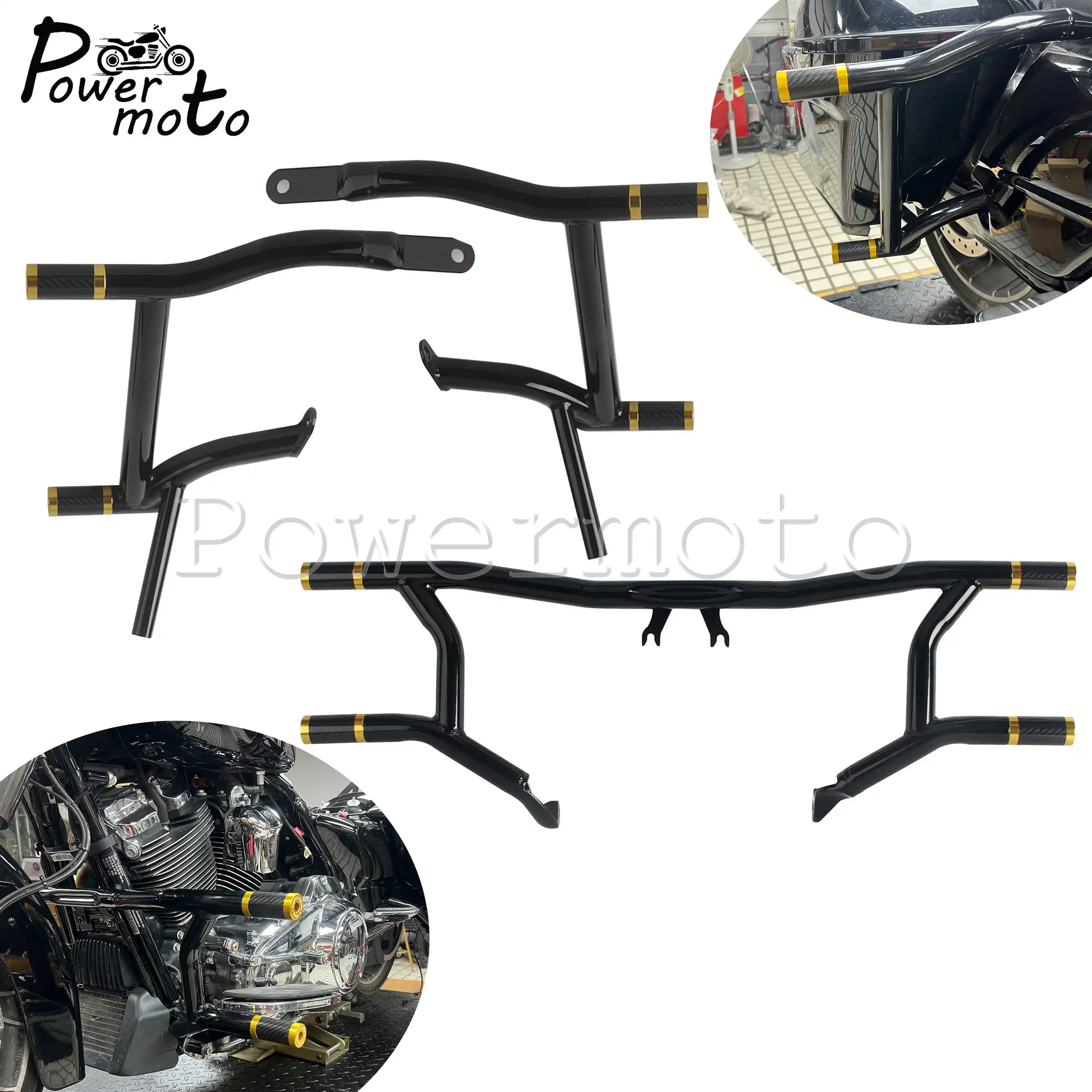 

Highway Peg Engine Guard Frame Saddlebag Crash Protector For Harley Touring Street Glide Road King Electra Glide CVO ST 2014-25