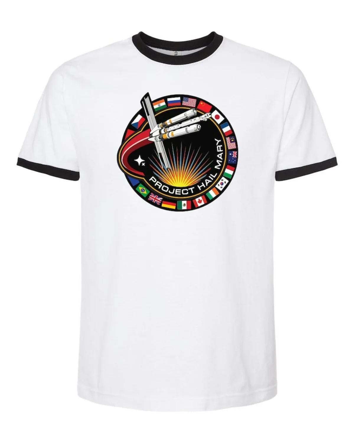Camiseta con estampado de Project Hail Mary, camiseta con parche de misión, camiseta para fanáticos de novelas de ciencia ficción, camiseta gráfica espacial retro, regalo unisex para amantes de los libros