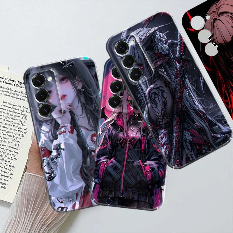 Gothic style girl For Samsung Galaxy A04 A05 A06 A26 A16 A57 A22 A24 A31 A37 A56 A73 Hard Feilin Phone Case