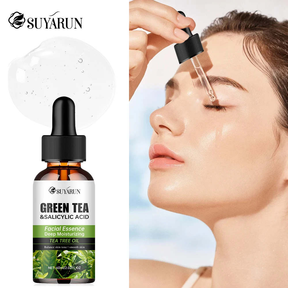 Contiene ácido salicílico y té verde para eliminar manchas oscuras, reparación hidratante, esencia antienvejecimiento, cuidado de la piel Facial