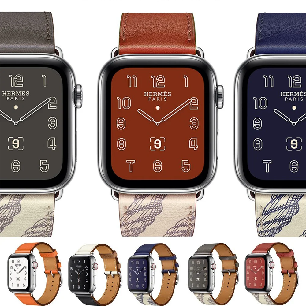 Leather Watch Straps for Apple Watch band 44mm 49mm 45mm 42mm 40mm 46mm 38/41mm bracelet iWatch series 10-Ultra 9-8-7-6-5-4-3-SE
