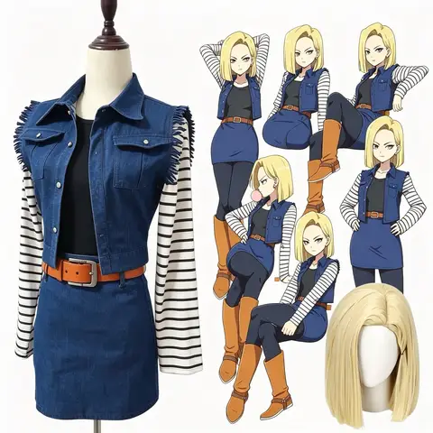 Costume Cosplay Anime Android 18 2025 per Donna