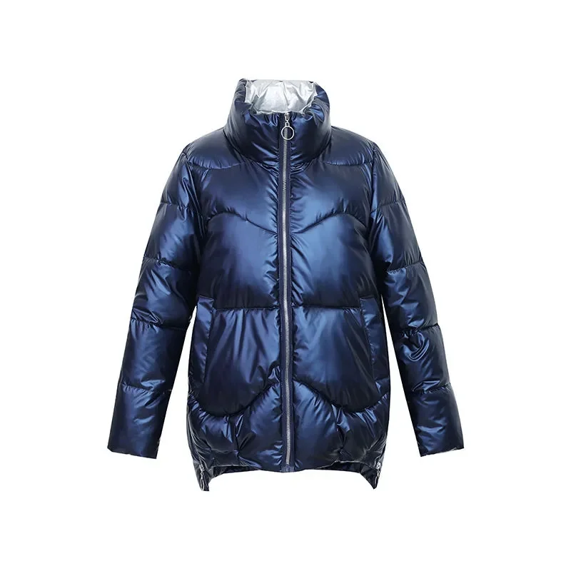 Parka corta de invierno para mujer, abrigos acolchados de algodón grueso con cuello levantado, Parkas holgadas acolchadas, prendas de vestir, novedad de 2023