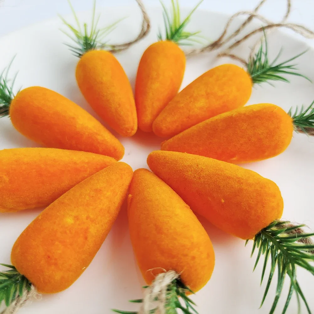 

10 шт. пасхальных декоративных украшений в виде моркови, искусственные подвески-морковки, пасхальный декор для подвешивания, подарок для детей, пасхальные украшения 2026