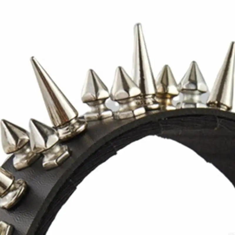 39BC Rock Headband For Men Punk Headband Spiked Headband Gothic Tiaras Rivet Headband