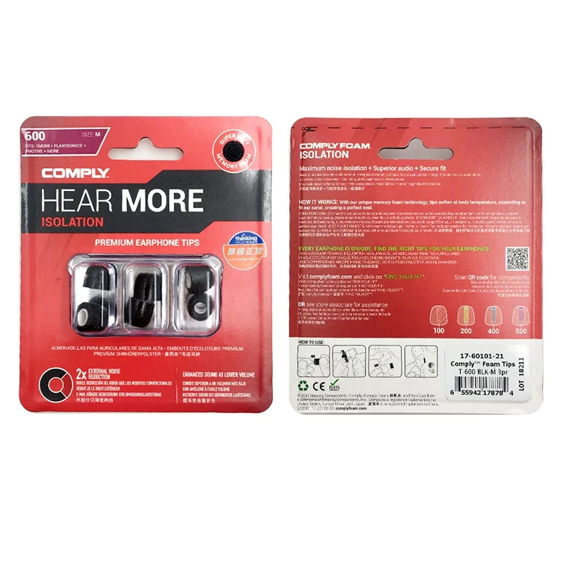 COMPLY T500 TX500 T100 T200 T600 SP SmartCore AP  Premium Earphone Foam TIPS