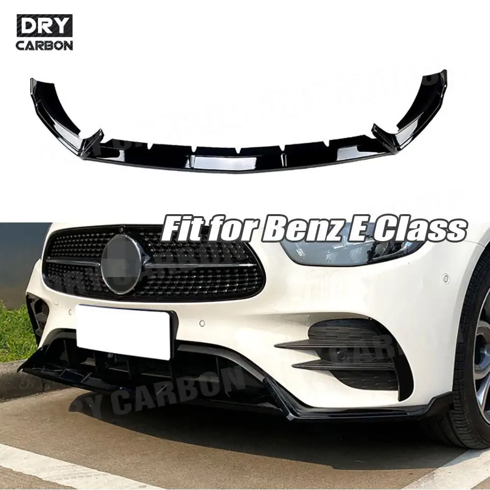 

ABS Black Front Lip Splitters Spoiler For Mercedes Benz E Class W213 E260 E300 E53 2021 - 2023 Car Bumper Chin Guard Styling