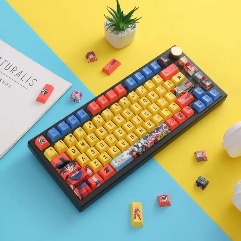 

Колпачок для клавиатуры Dragon Ball, прозрачное украшение для механической клавиатуры, матовый колпачок для клавиатуры с изображением мультяшного Сона Гоку, праздничный подарок для мальчиков