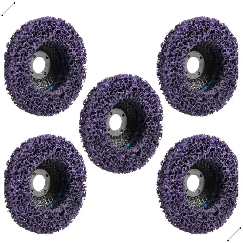 5Pcs Durable Poly Strip Disc Wheel 100X16mm Wood Metal Paint Rust Removal Clean Abrasive Tools For Angle Grinder