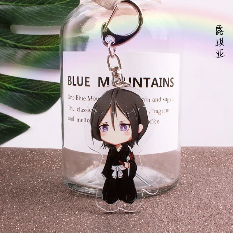 Anime Shinigami Kurosaki Ichigo Aizen Sousuke Kuchiki Rukia Keychain Accessories Cosplay Cute Cartoon Badge