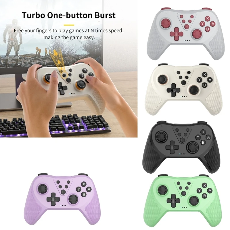 Wireless Controller for Switches/OLED/Switches Lite/Pro/PC,6Axis Burst Vibration Gamepad Bluetooth-compatible Connection