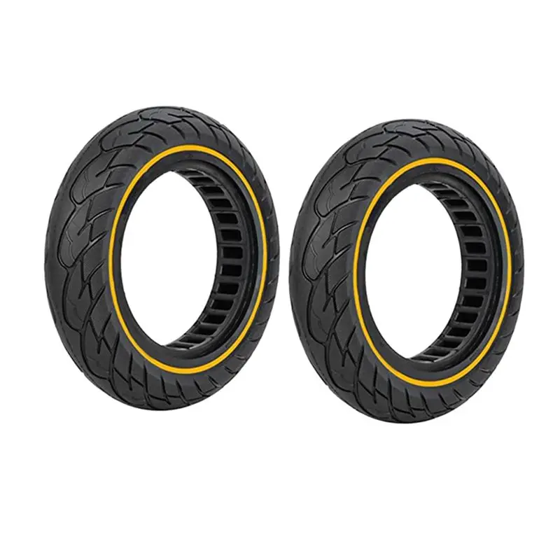 NEW HOT In Stock-Solid Rubber Wheels 10 Inch Electric Scooter, Non-Slip, Solid Rubber, No More Perforated Wheels (Yellow 2 Piece