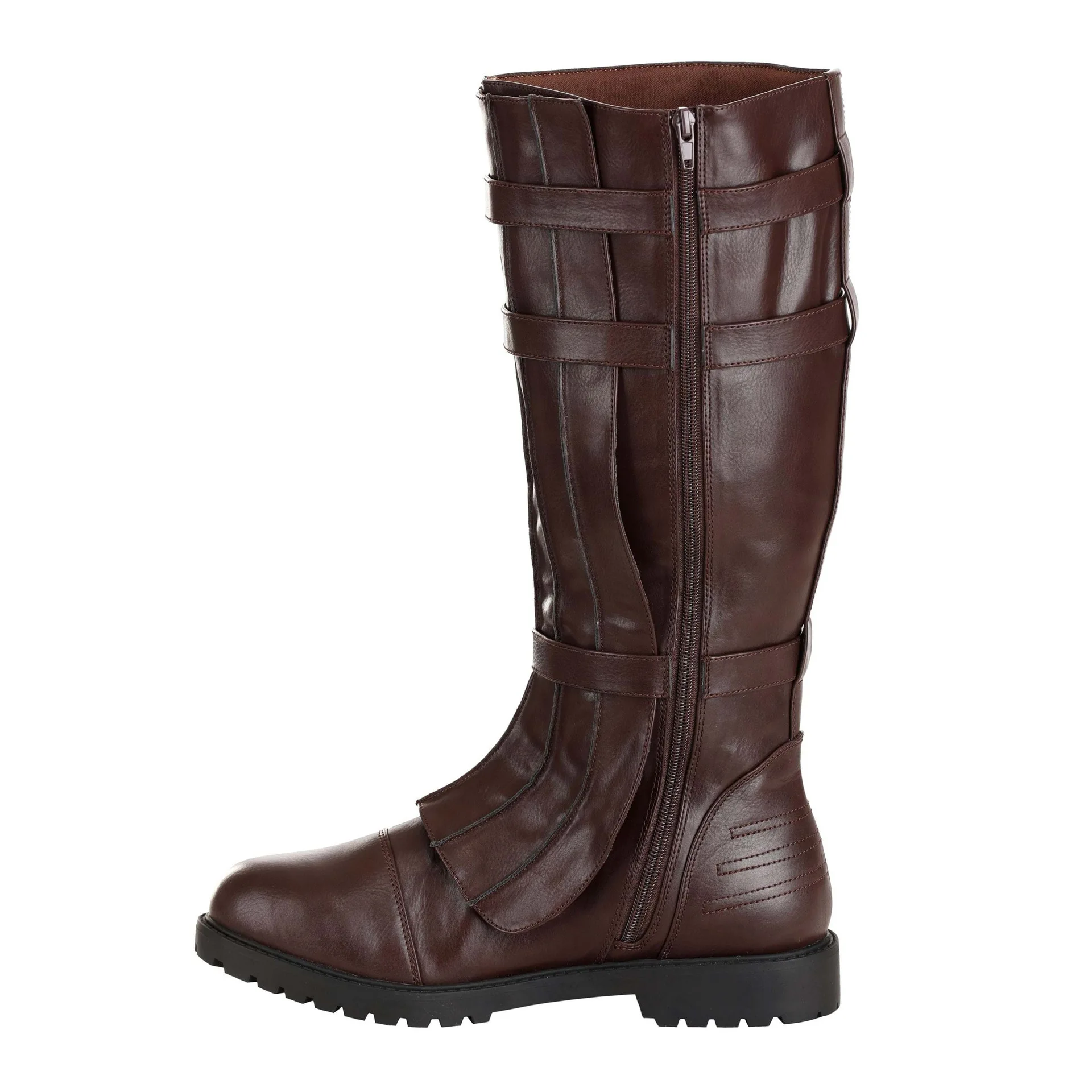 Renaissance Ritter Stiefel mit Schnalle Halloween Cosplay Kostüm Schuhe PU-Leder Piratenstiefel mit Rundem Kopf und Niedrigem Absatz 2026 – Detail 6