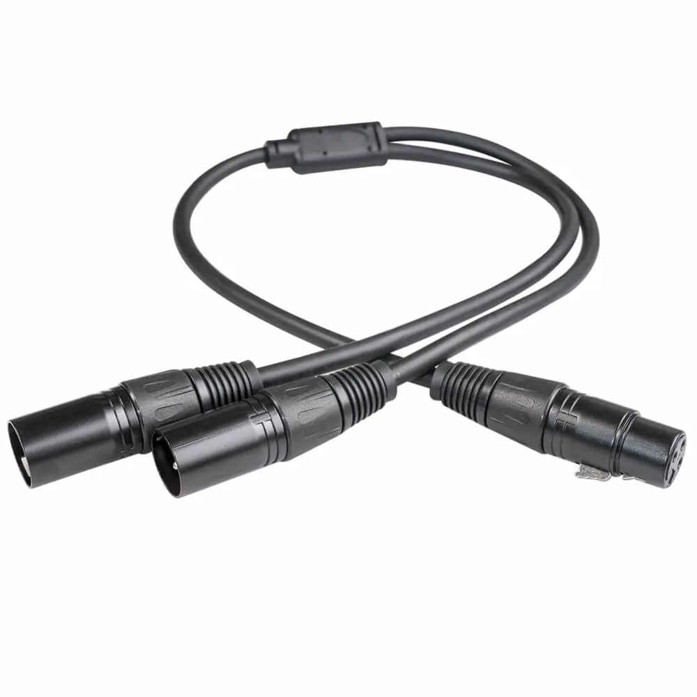 0.5 M Balanced Three-Core XLR Female to Dual XLR Male Mixer Microphone Cable