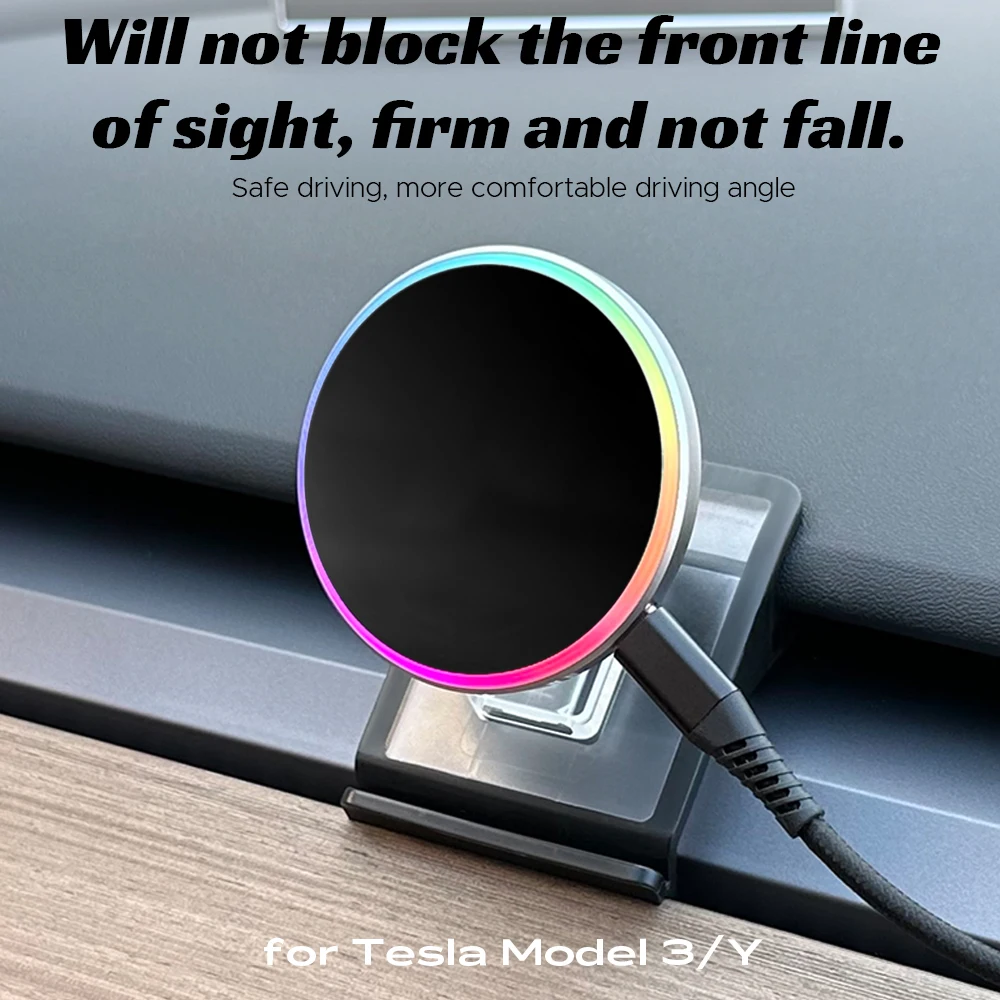 For Tesla Model Y Magnetic Car Phone Holder Adjustable Bracket Cellphone Support Mount Dashboard Air Conditioner Outlet