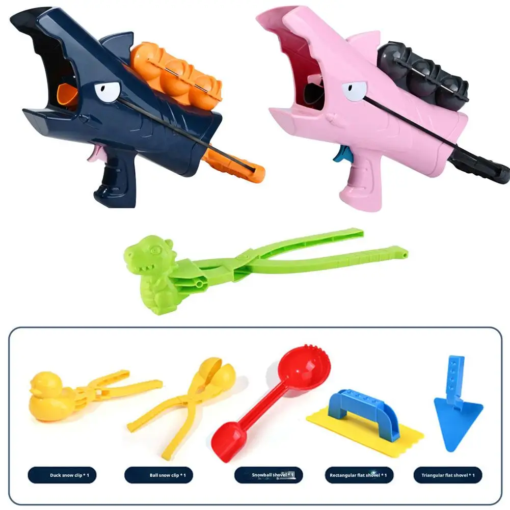 เครื่องทำลูกบอลหิมะรูปฉลาม สำหรับเด็ก เล่นกีฬากลางแจ้งในฤดูหนาว ของเล่นการ์ตูน