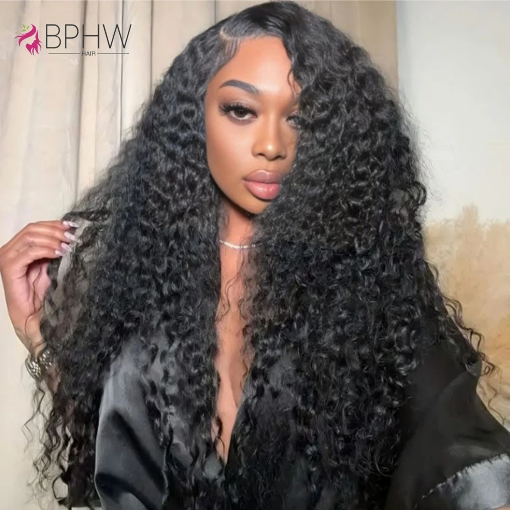 

13x4 Hd Lace Frontal Wig Kinky Curly 200 Density Human Hair Wig 30 Inches Loose Wave Lace Front Wig Pre plucked For Black Women