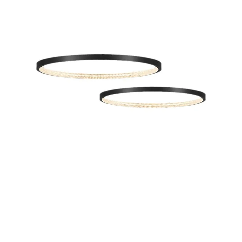 

Italian minimalist living room main chandelier, modern minimalist light luxury all-copper black ring dining room chandelier