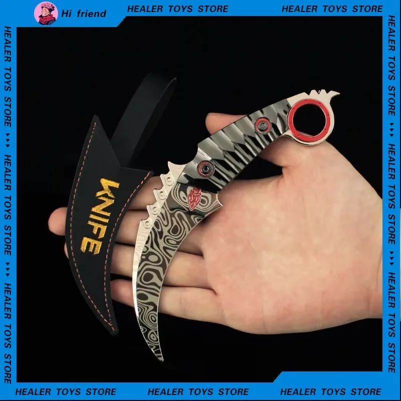 18 cm Arena Breakout Spiel Waffe Karambit Last Quarter Moon Claw Messer Metall ungeschnittenes Samurai Schwert Modell Zubehör Dekor Geschenk Spielzeug