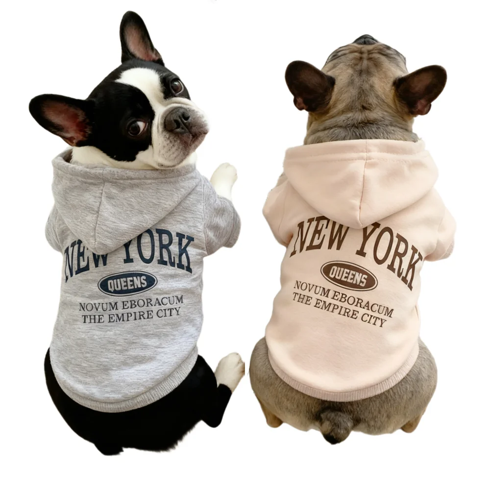 

Autumn and Winter Pet Sweatshirts Warm Clothes for Dogs Teddy Letter Print Hoodies Bichon Frise Fleece Two-Legged Clothes