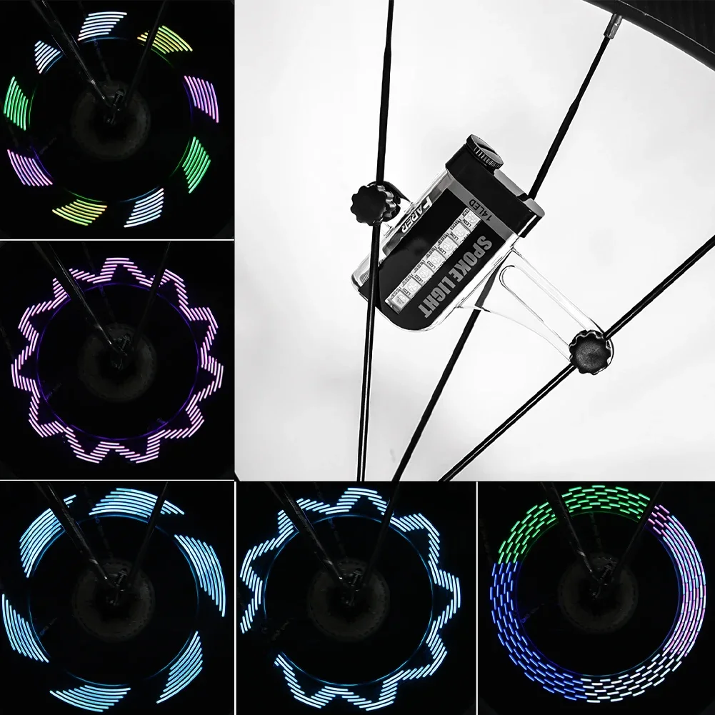 14 RGB LED Fietswiel Spaaklicht USB Oplaadbare Waterdichte Fietswaarschuwingslichten LED Neon Fietsband Licht Fiets Velg Decor