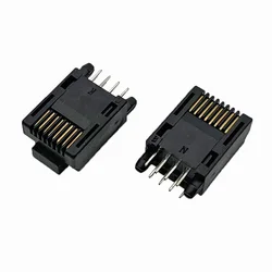 10PCS RJ45 connector Long body PCB Board male Network RJ45 Black Modular Plug DIP plug-in L=15.5MM