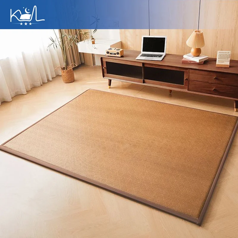 Thick Reversible Cooling Rattan Tatami Mat, Ice Silk Soft Floor Bed Pad for Home Dorm Sleep, Non-Slip Summer Breathable Mattress