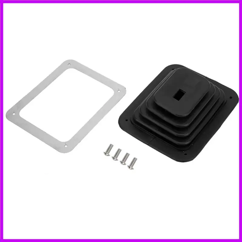 R9CC Lever Boot Assembly Black Rubber Console Opening Cover with Frame and Four Screws for GM350 Interior Restoration Use and
