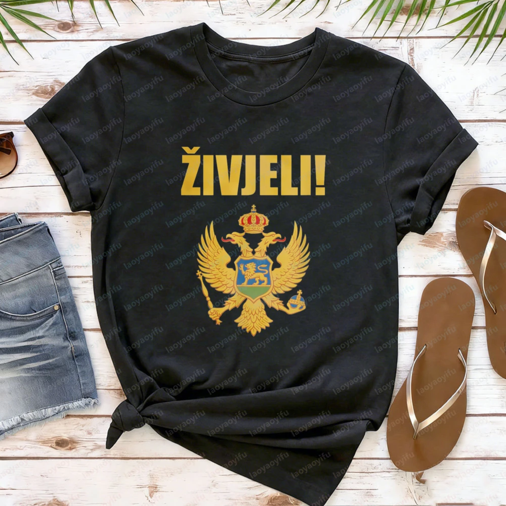 Montenegro Zivjeli T Shirt for Men Women Double Headed Eagle Emblem Graphic Tees Casual Cotton Short Sleeve National Pride Tops