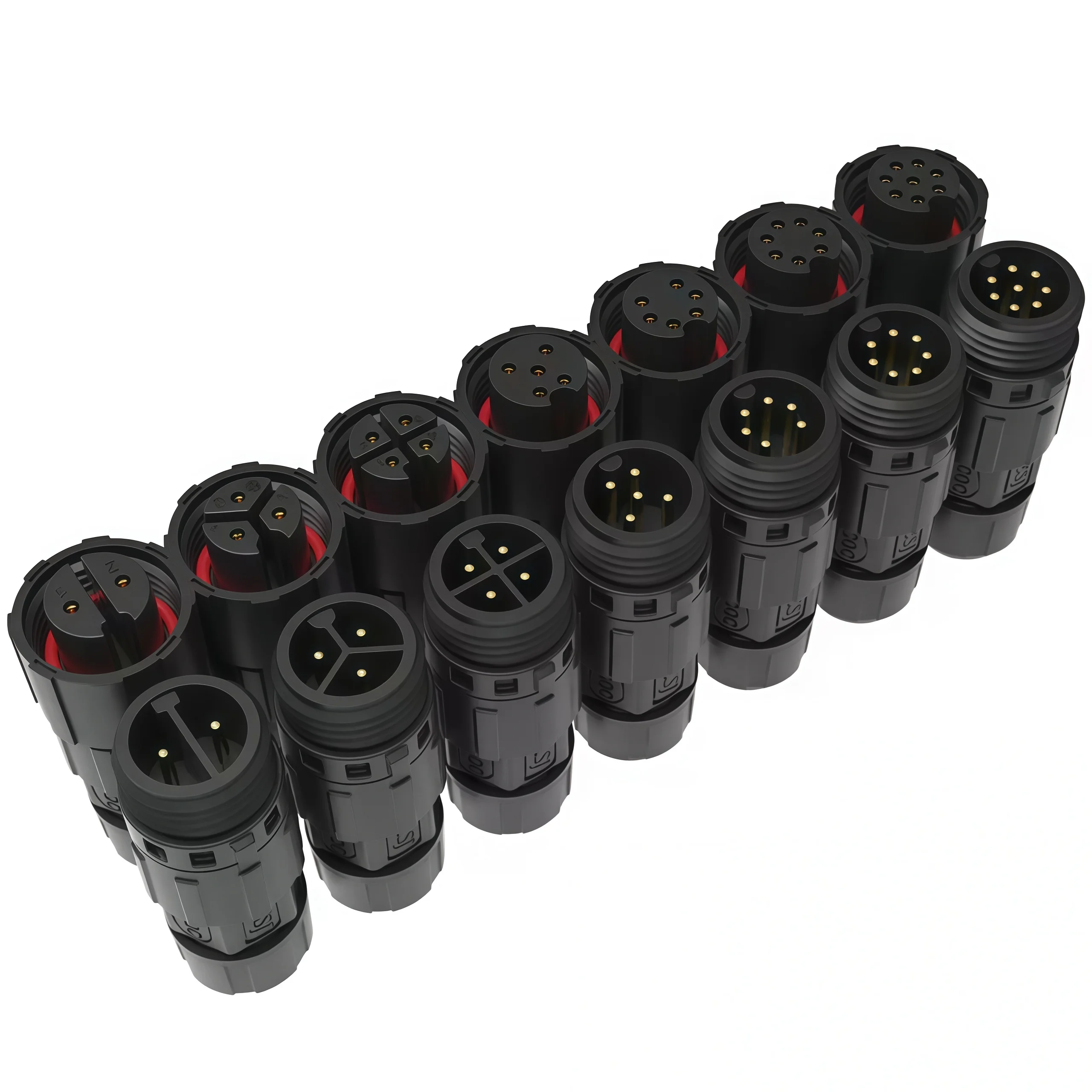 M16  Waterproof Connector IP68 Aviation Plug and Socket 2/3/4/5/6/7/8/9/10/11/12 PIn Male Female Docking Solid Needle