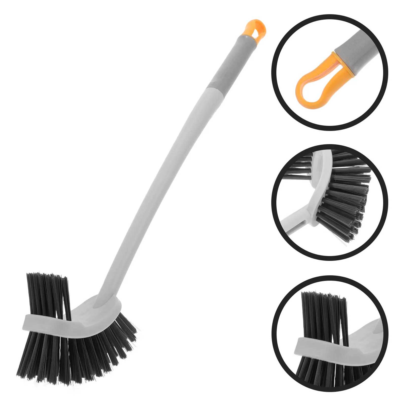 Long Handle Toilet Brush Bathroom Cleaning Tool Soft Bristle Toilet Bowl Scrubber Wall Mounted Space Saving Design