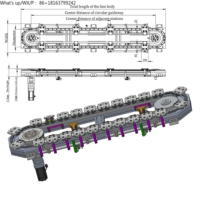 Automatic Assembly Line System Curved Circular Motion Applica to Parts Conveying Conveyor Systems