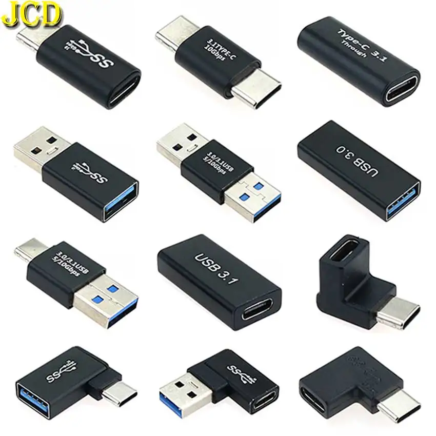 JCD USB A 3.0 to USB 3.1 Type-C OTG Adapter Plug USB-A USB-C Male Female Converter  Charging Data Cable Sync Extension Connector