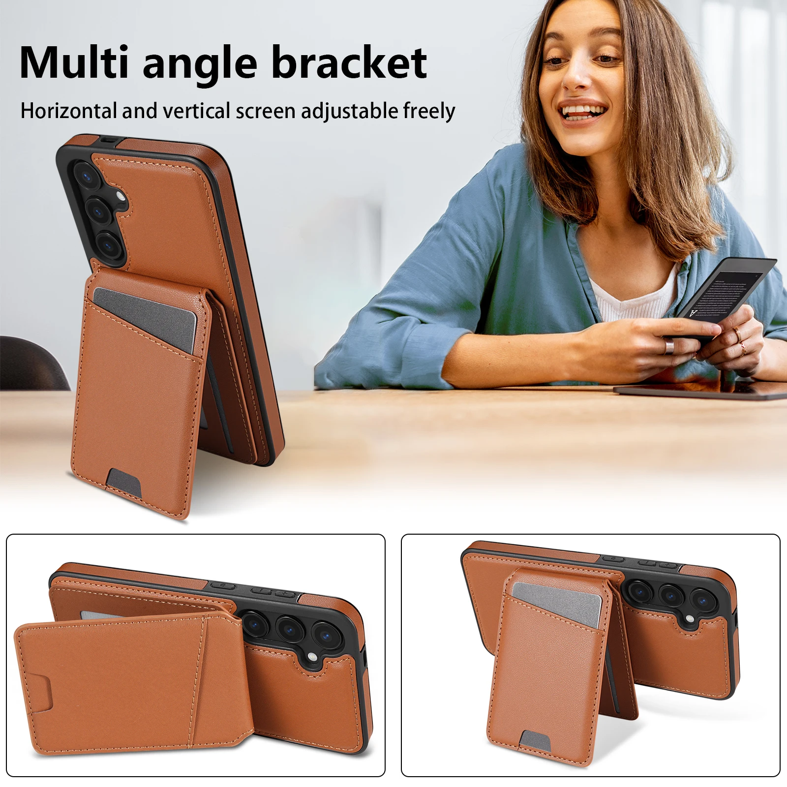 2 in 1 Detachable Vertical Cards Solt Wallet Leather Case For Samsung Galaxy S24 FE S25 Ultra S23 Plus S22 S21 A16 A55 A15 Cover