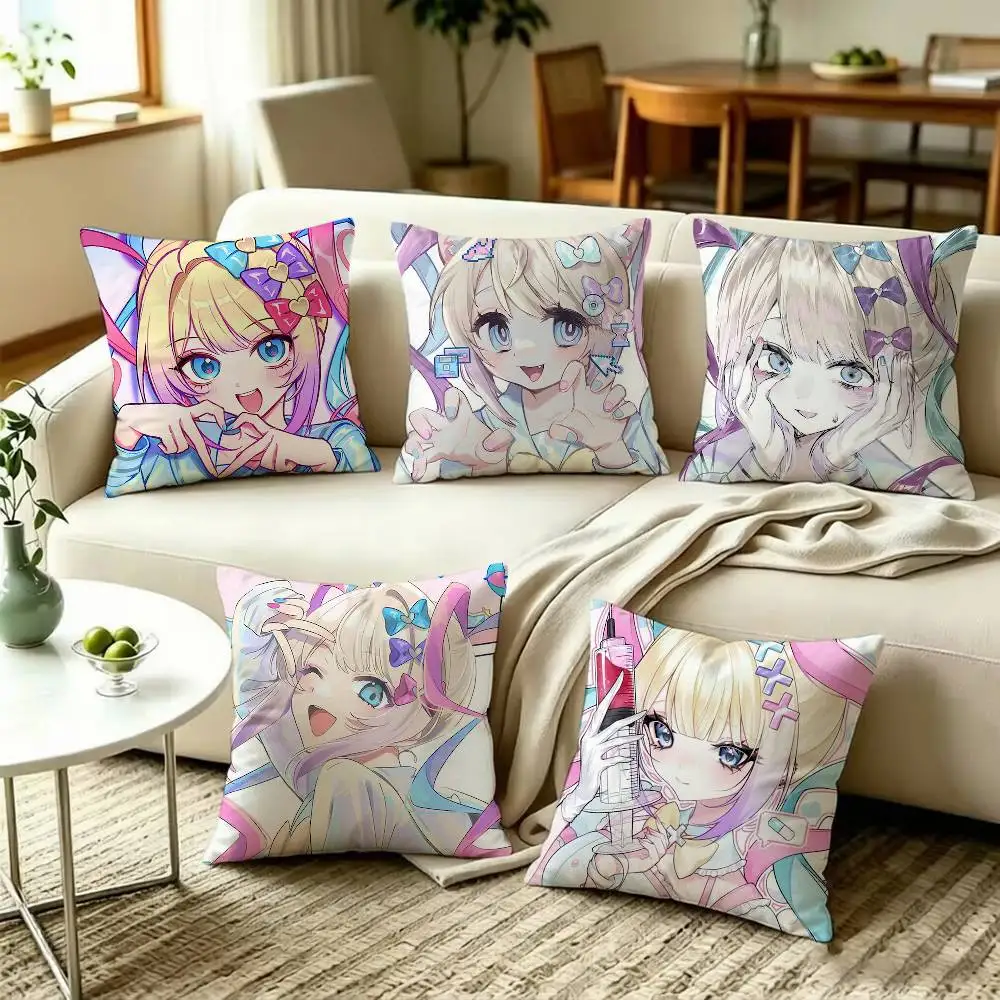 K-Kangel Needy Streamer Overload Square Double-Sided Printed Pillow Case Sofa Cushion Cover Bedroom Bedside Decor