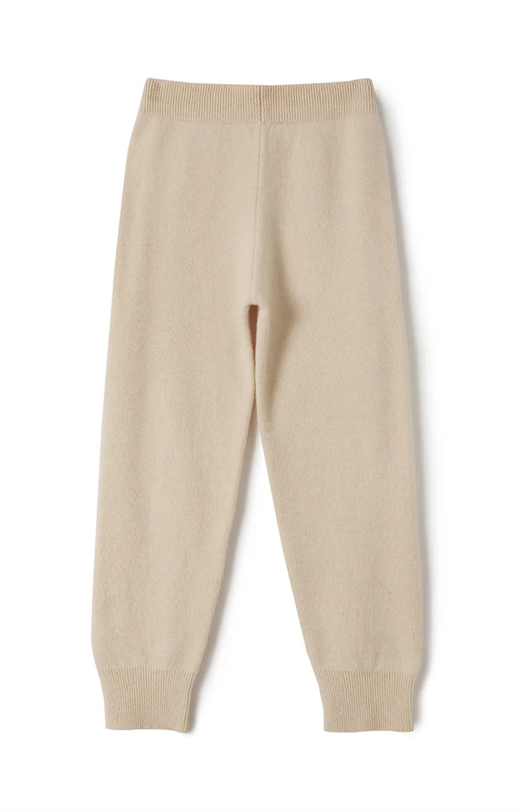 

ANGEL New Autumn Winter Women 100% Merino Wool Pencil Pants Elastic Waist With Pockets Solid Casual Pure Wool Knitting Trousers