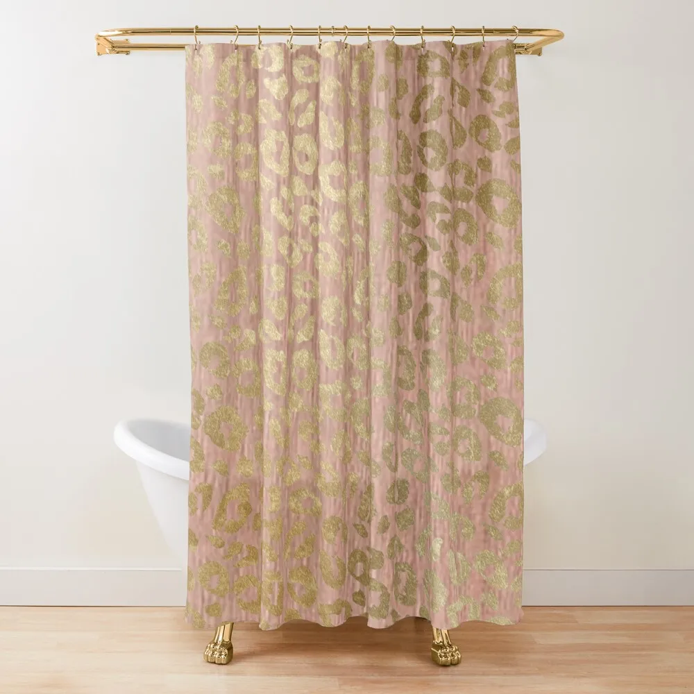 

Rose gold & gold leopard Shower Curtain Shower Waterproof Waterproof Fabric Bathroom Curtain