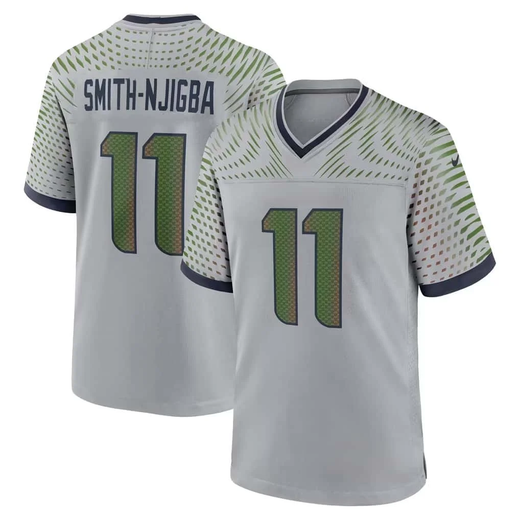 # 11 Jaxon Smith-Njigba Blaues American-Football-T-Shirt für Herren, atmungsaktiv, Rugby-Sportuniform für Fans, Sommerkleidung 2026 – Detail 3